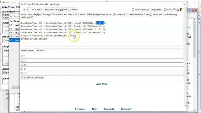 A Daylight Savings Time question. (enthuware.ocpjp.v8.2.1749) смотреть онлайн