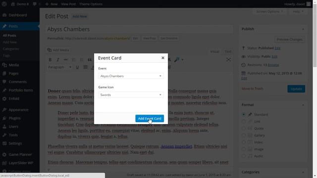 Game Planner - Include an event card in a post смотреть онлайн