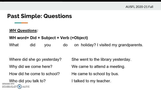 STARTER 8.2 Grammar: Past Simple & Questions смотреть онлайн