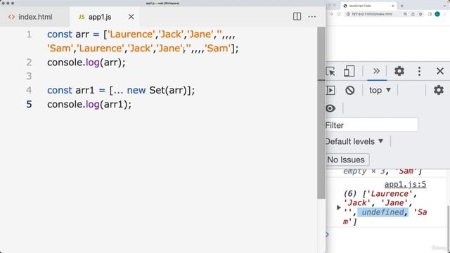 JavaScript Clear Array of Duplicates and empty values смотреть онлайн