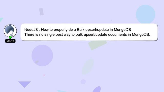 NodeJS : How to properly do a Bulk upsert/update in MongoDB смотреть онлайн