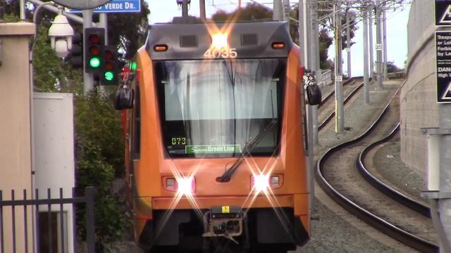 MTS Trolley - Siemens S70 #4035 Sycuan Green Line Arriving into Alvarado смотреть онлайн