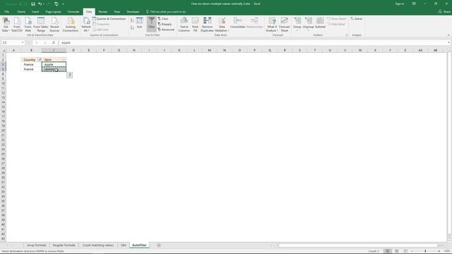 VLOOKUP an return multiple values [AutoFilter] смотреть онлайн