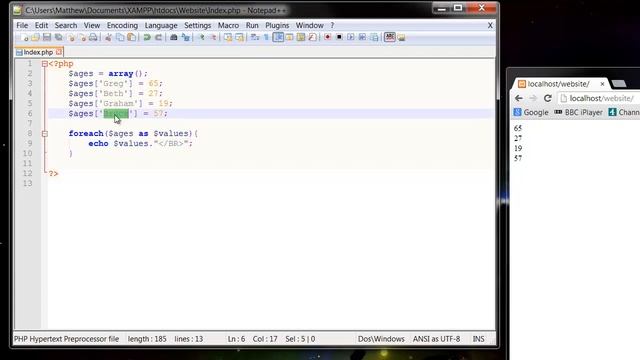 PHP Tutorial - 20 - Foreach Loop смотреть онлайн