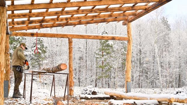 2 Months of Building a LARGE LOG SHED From Start to Finish Alone | My Own Forest Farm - Ep.7 смотреть онлайн