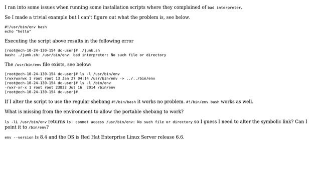 Unix & Linux: Why is #!/usr/bin/env bash not working on my system? смотреть онлайн
