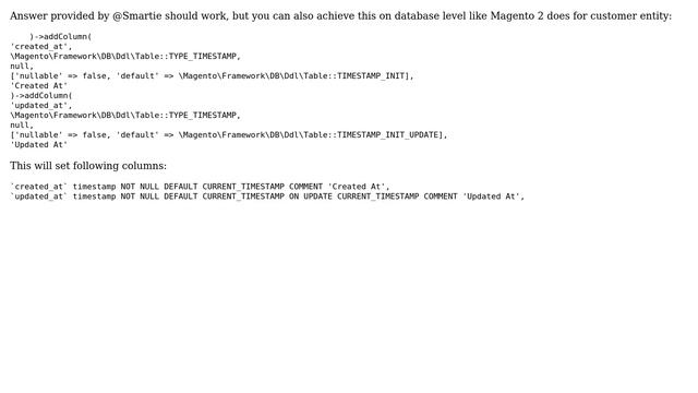 Magento: How do auto add datetime in InstallSchema magento2? (3 Solutions!!) смотреть онлайн