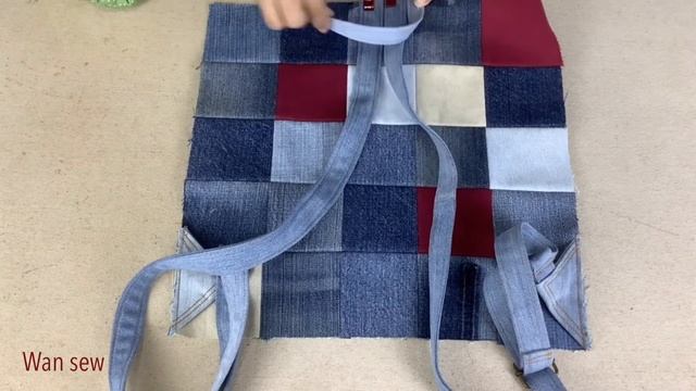 how to sew a denim backpack tutorial, patchwork backpack diy, diy backpack from old jeans смотреть онлайн
