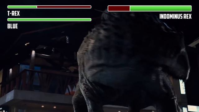 T-rex vs. Indominus Rex WITH HEALTHBARS | Final Battle | HD | Jurassic World смотреть онлайн