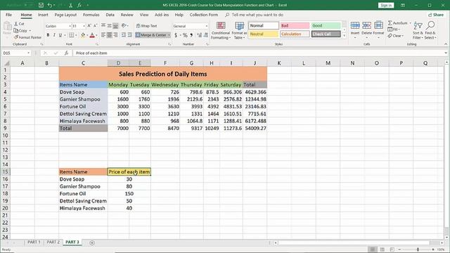 27 - Microsoft Excel 2016 data manipulation function and chart Part 3 смотреть онлайн