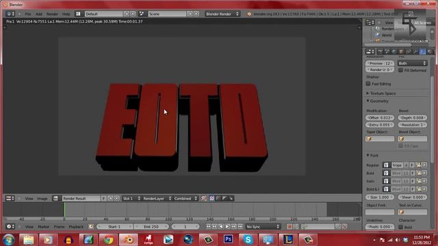 Great Blender To Photoshop 3D Text Tutorial (Voice) смотреть онлайн