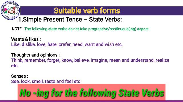 Stative Verbs Vs Dynamic Verbs || Sreenu's EduSite || смотреть онлайн