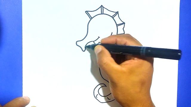 How to draw a Seahorse easy - Drawing Step by Step смотреть онлайн
