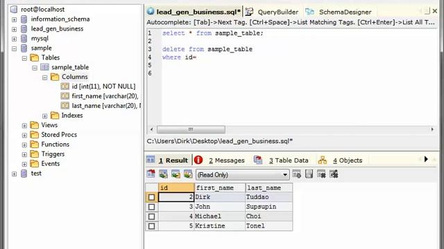 SQL Delete Command смотреть онлайн