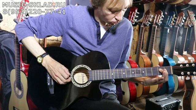 Обзор черной гитары с вырезом Prado HS 3810 BK смотреть онлайн