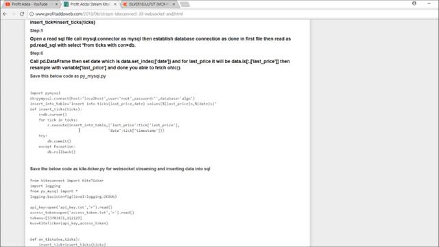 Pandas Read SQL KiteTicker pymysql Candle|OHLC Data in One Video смотреть онлайн