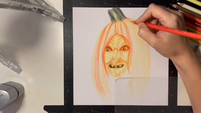 How to draw a pumpkin for halloween Как нарисовать ( рисовать тыкву на Хеллоуин цветными карандашам смотреть онлайн