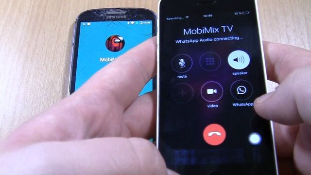 WhatsApp Incoming & Outgoing call at the Same Time Samsung Galaxy S3 neo +Iphone 5c смотреть онлайн