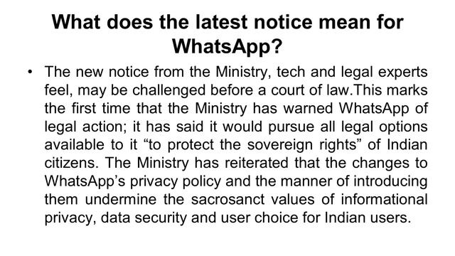 WhatsApp की नई प्राइवेसी पॉलिसी पर आखिर विवाद क्यों | GOVT Vs WHATSAPP ON PRIVACY POLICY смотреть онлайн