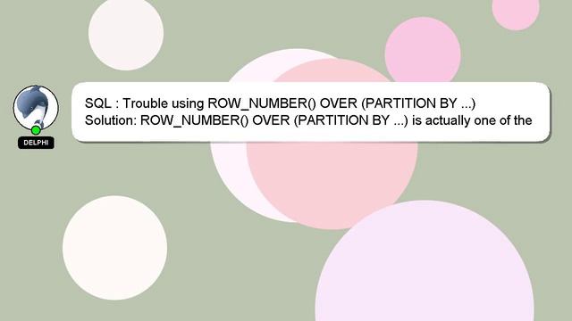 SQL : Trouble using ROW_NUMBER() OVER (PARTITION BY ...) смотреть онлайн