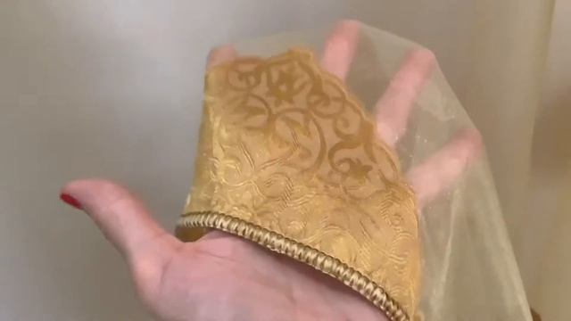 Золотистая органза с крупным рисунком. Ткань тюлевая арт. Domtex 39 смотреть онлайн