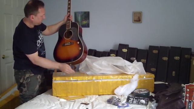 Chibson J-160e replica unboxing смотреть онлайн