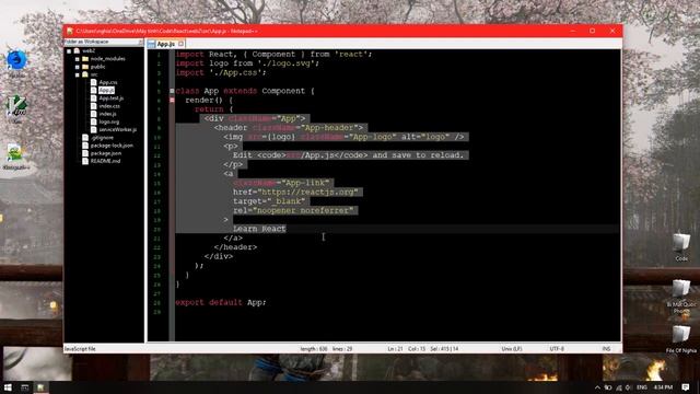Code React with Notepad++ (code html in file js) смотреть онлайн