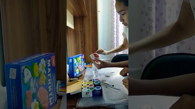 Делаем магниты в виде цветов/Магниты из гипса/ Цветы-магниты/ смотреть онлайн