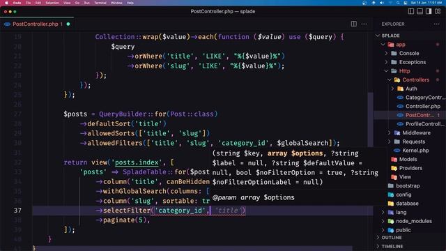 05 Add Filter by Category and Edit Link to Table | Laravel Splade Tutorial смотреть онлайн