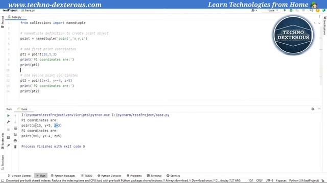 Namedtuple in Python | TechnoDexterous | Python Basics | Hindi смотреть онлайн