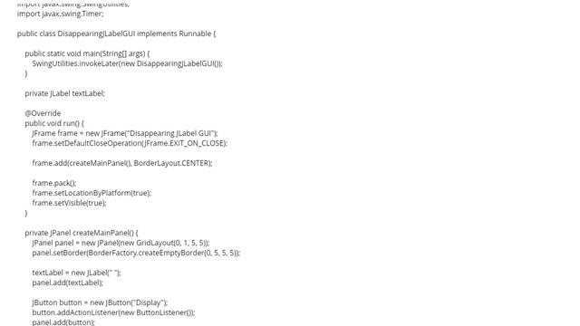 Make a JLabel disappear after a few seconds in java (1 answer) смотреть онлайн