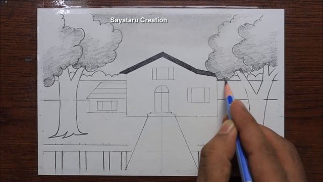 How to draw a scenery pencil sketch, Pencil drawing 2021 смотреть онлайн