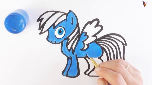 Как нарисовать ПОНИ РАДУГУ / мультик раскраска ПОНИ РАДУГА для детей / Раскраски малышам смотреть онлайн