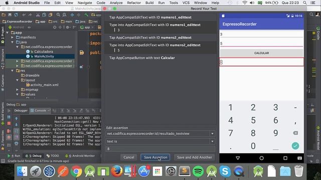 Testes de Interação usando Espresso e o recurso Espresso Test Recorder do Android Studio 2.2 смотреть онлайн