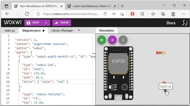 Wokwi - Simulateur ESP32 avec MicroPython смотреть онлайн