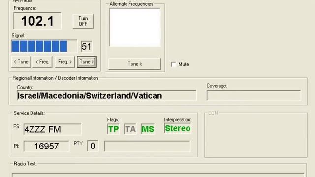 PI codes & RDS data FM software demo смотреть онлайн