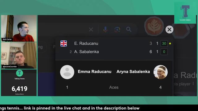 Aryna Sabalenka Vs Emma Raducanu · Indian Wells · Round 3 · LIVE WATCHALONG