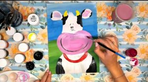 Как нарисовать корову гуашью? Правополушарное рисование для детей. Поэтапные уроки для начинающих