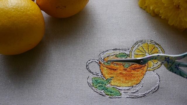 Осень в крестиках. Прикладная вышивка - салфетка 