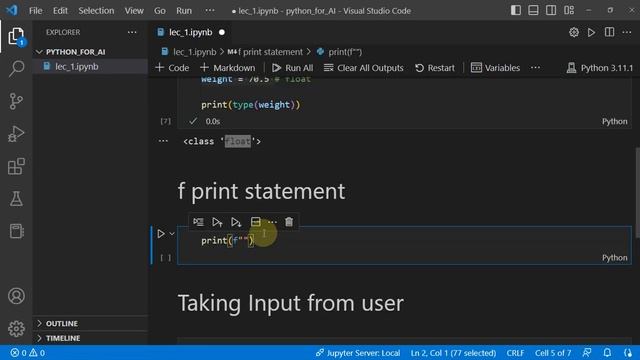 Python for AI and ML # 1 | Variables, f print statements, Taking input from user | UBprogrammer смотреть онлайн