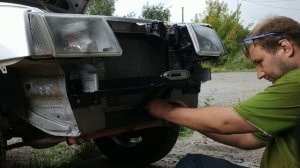 Установка лебедки от квадроцикла на легковой авто ВАЗ 2109.  ATV Electric Winch 5000 lbs (2268кг)