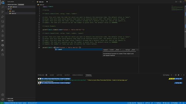 Know How much time does your code take? but How? Python timeit. смотреть онлайн