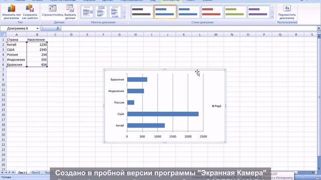 Построение линейчатой диаграммы смотреть онлайн