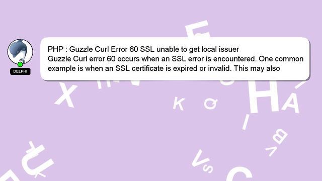 PHP : Guzzle Curl Error 60 SSL unable to get local issuer смотреть онлайн