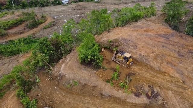 CAT D6G Dozer Reshaping And Making Terraces For Plantation After Heavy Rain