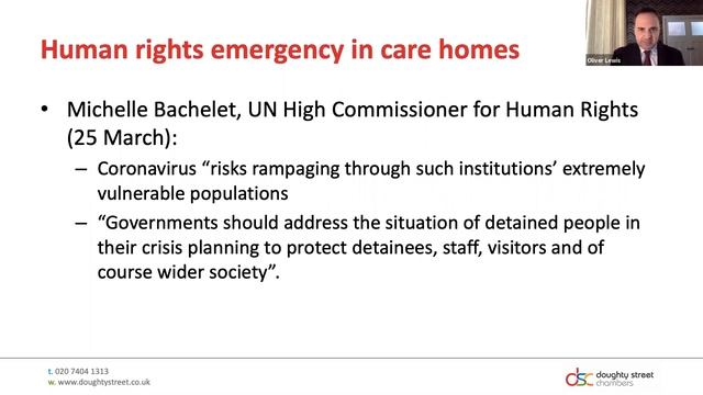 Learning disability, coronavirus and international human rights law - Webinar by Oliver Lewis смотреть онлайн