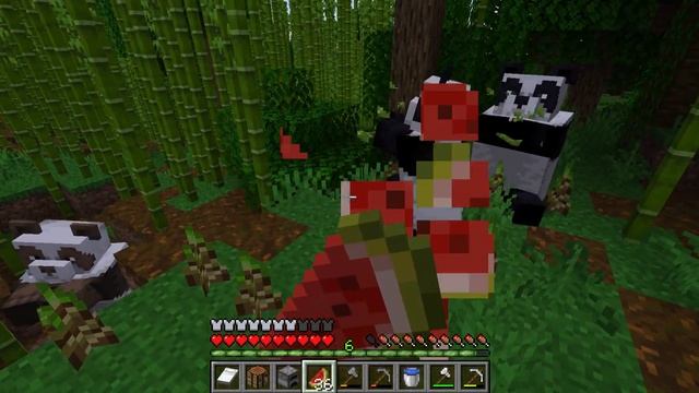 Minecraft 1 18 2 Одиночная игра . Случайно путешествуя по миру нашла коричневую панду. смотреть онлайн