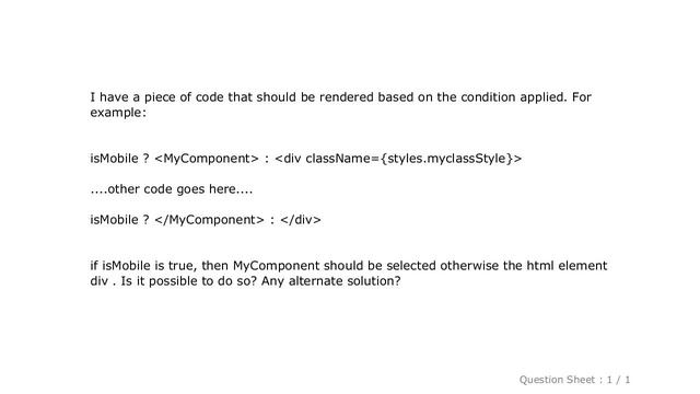 HTML : How to conditionally render a DIV and REACT component for OPENING and CLOSING tags? смотреть онлайн