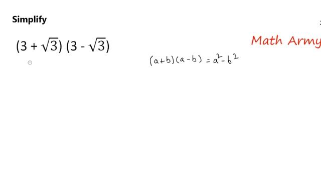 Simplify (3 + Root 3) (3 - Root 3) смотреть онлайн