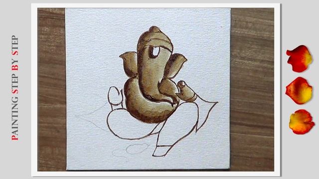 COFFEE PAINTING FOR BEGINNERS | HOW TO DRAW LORD GANESH JI | GANPATI BAPPA DRAWING GANESHA CHATURTH смотреть онлайн